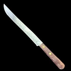 Robinson Stainless Steel Serrated 8"‎ Knife Wood Handle VINTAGE